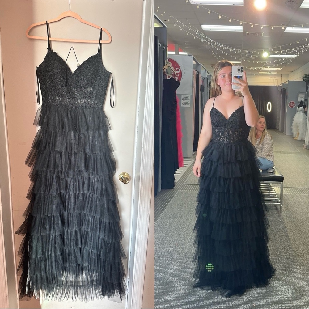 Chic Black Layered Dress